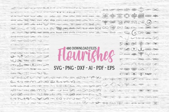 480 Decorative Flourishes SVG Bundle for Elevating Your Projects