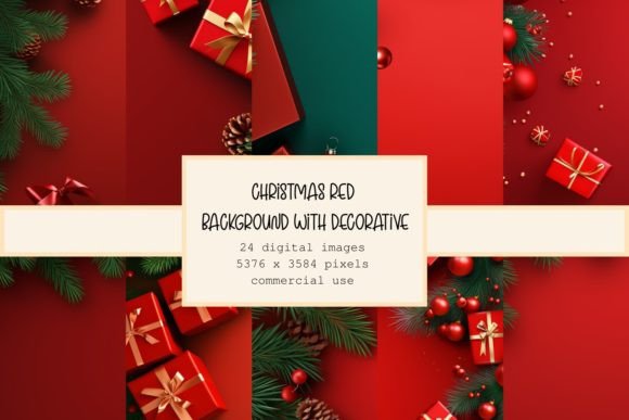 Christmas Red Background: Festive Mockups for Holiday Sales