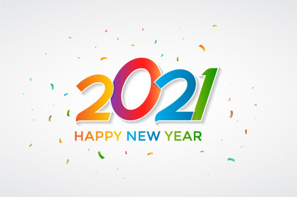 Colorful Decorative Happy New Year 2021: A Celebration in Every Letter