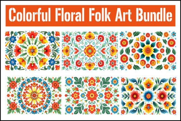 Colorful Floral Folk Art Bundle: A Designer's Toolkit