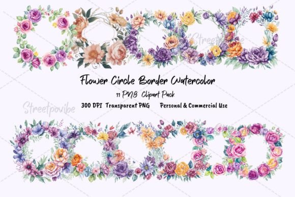 Floral Circle Border Watercolor Clipart: A Designer's Guide to Versatile Beauty