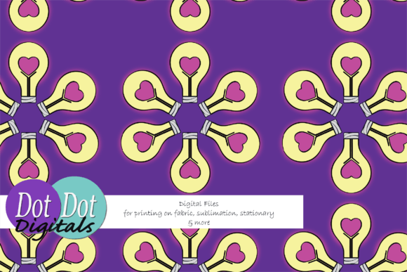 Heart Lightbulb Flower Seamless Repeat: A Playful Design Asset