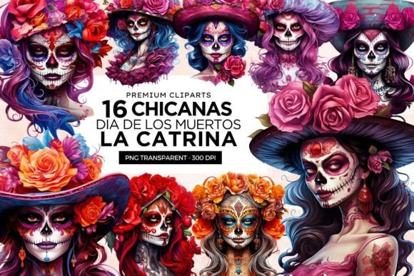 La Catrina Day of the Dead PNG Clipart: Vibrant Digital Assets for Your Projects