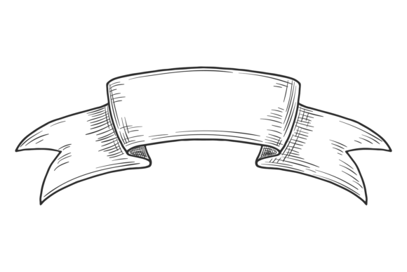 Medieval Engraving Ribbon Flag: Decorati for Vintage Design