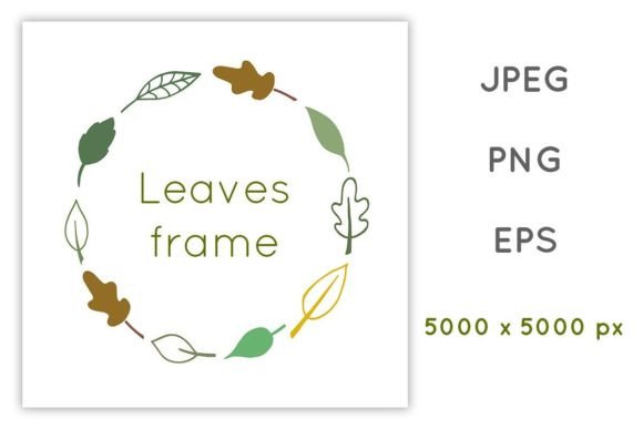 Simple Round Doodle Leaf Frame: A Versatile Hand-Drawn Asset