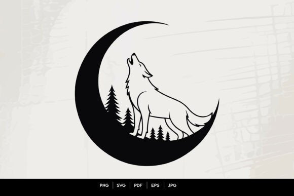 The Allure of the Howling Wolf Moon SVG