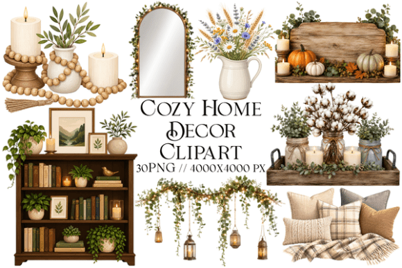 Unlocking Warmth: The Cozy Home Decor Clipart Bundle for Modern Designers