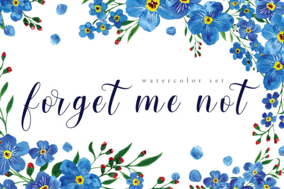 Unveiling the Watercolor Floral Set /forgetmenot/: A Designer's Dream