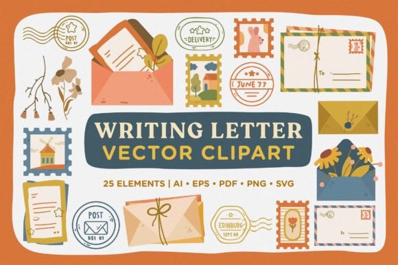Writing Letter Vector Clipart Pack: Your Go-To Design Assets